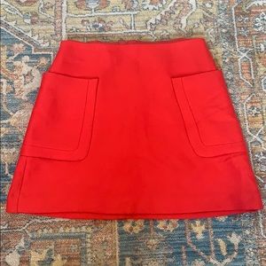 Red Express mini skirt with pockets